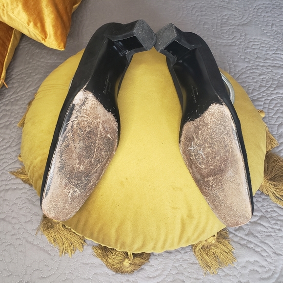 Black suede and fabric vintage Ferragamo shoes - Picture 3 of 9